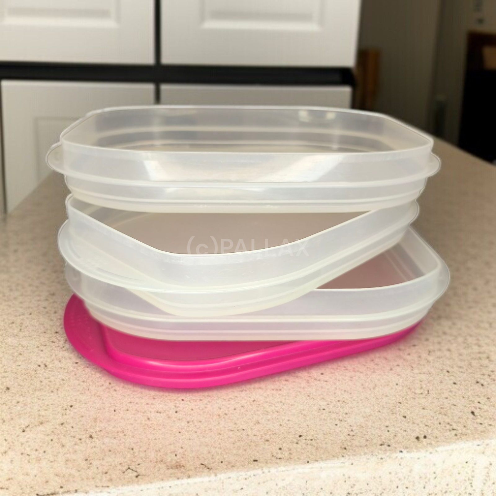 TUPPERWARE A19 FRISCHE-KABINETT 3x 700 ML BROMBEER-ROT KÜHLSCHRANK