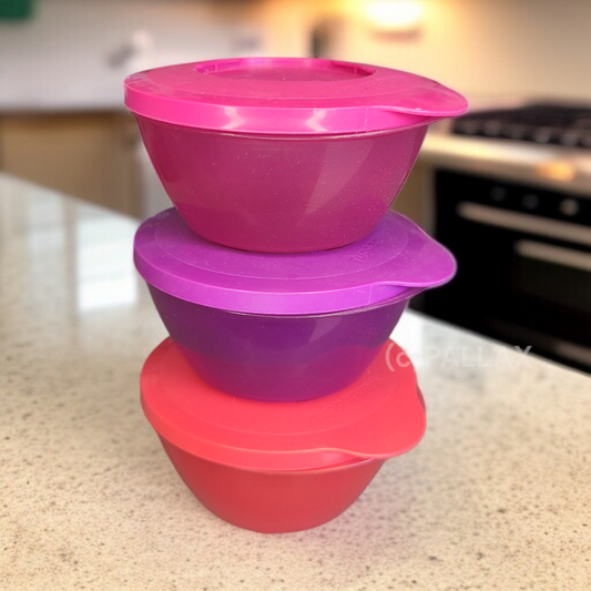 TUPPERWARE ILUMINA VORRATSDOSEN-SET STECKBAR 3x 425 ML MEHRFARBIG