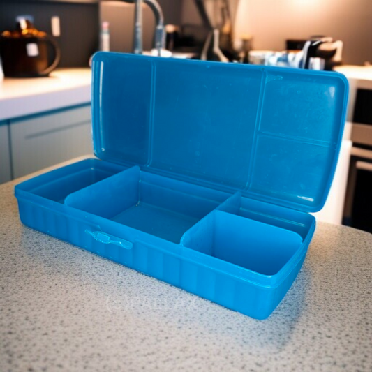 TUPPERWARE A132 PAUSEN-BUFFET DUNKELGRÜN BROTDOSE MIT EINTEILUNG