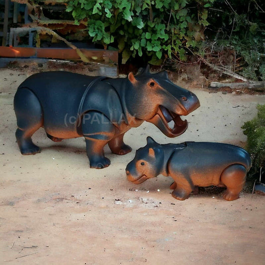 PLAYMOBIL 6945 FLUSSPFERD MIT BABY NILPFERD ZOO TIERPARK WILDNIS / 2016
