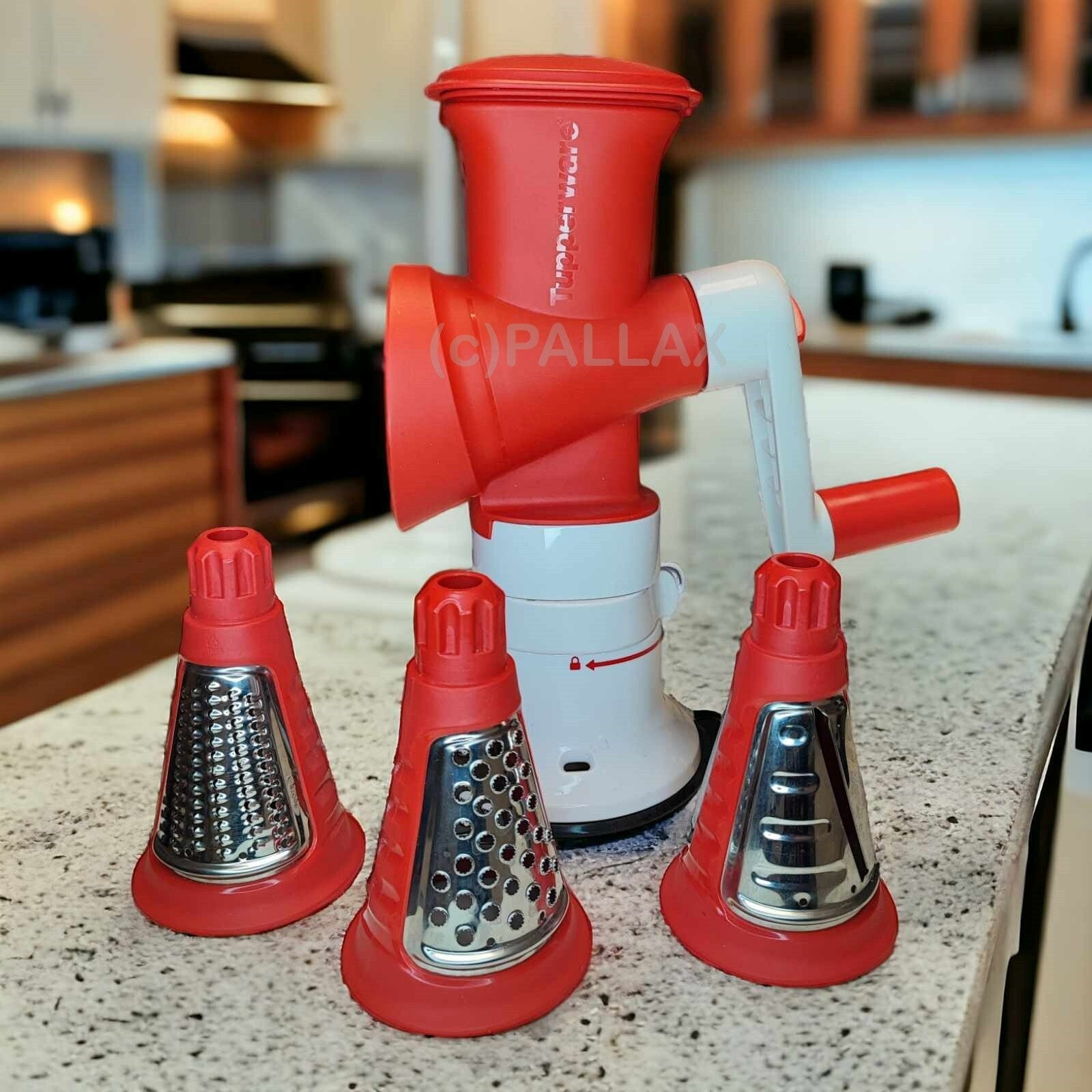 TUPPERWARE D206 PROFI-CHEF MAHLWERK RASPELN REIBEN HOBELN ROT WEISS