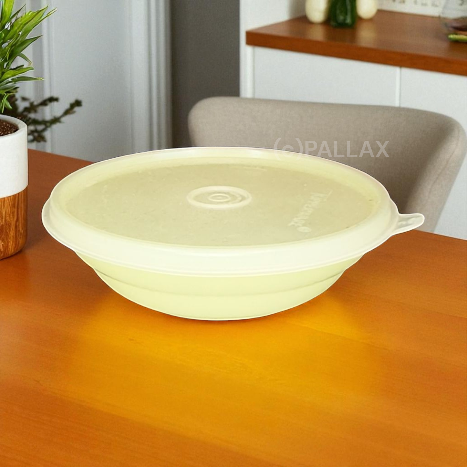 TUPPERWARE B04 SERVIERSCHALE MIT DECKEL 400 ML PASTELL-GELB