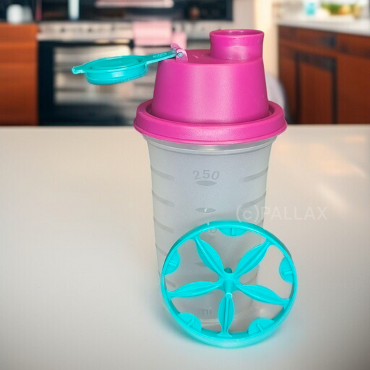 TUPPERWARE MIX-FIX 250 ML LILA TÜRKIS MIXBECHER SHAKER SCHÜTTEL-BECHER