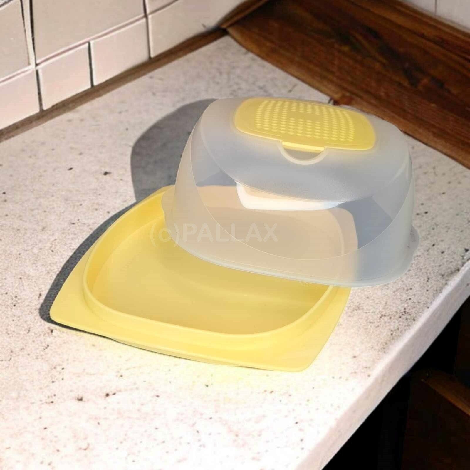 TUPPERWARE A137 MINI-KÄSEMAX MIT FILTER-EINSATZ GELB KÄSE-BEHÄLTER KÜHLSCHRANK