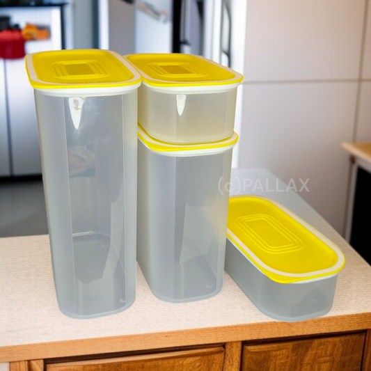TUPPERWARE QUADRO-HIT SET VORRATSDOSEN GELB 1,7 L  1.25 L 2x 320 ML SONDERFARBE