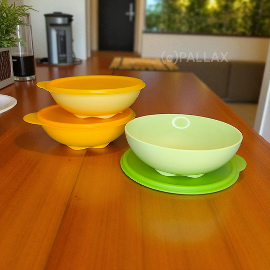 TUPPERWARE SERVIERSCHALEN-SET MIT DECKEL MEHRFARBIG 3x 700 ML SONDERMODELL