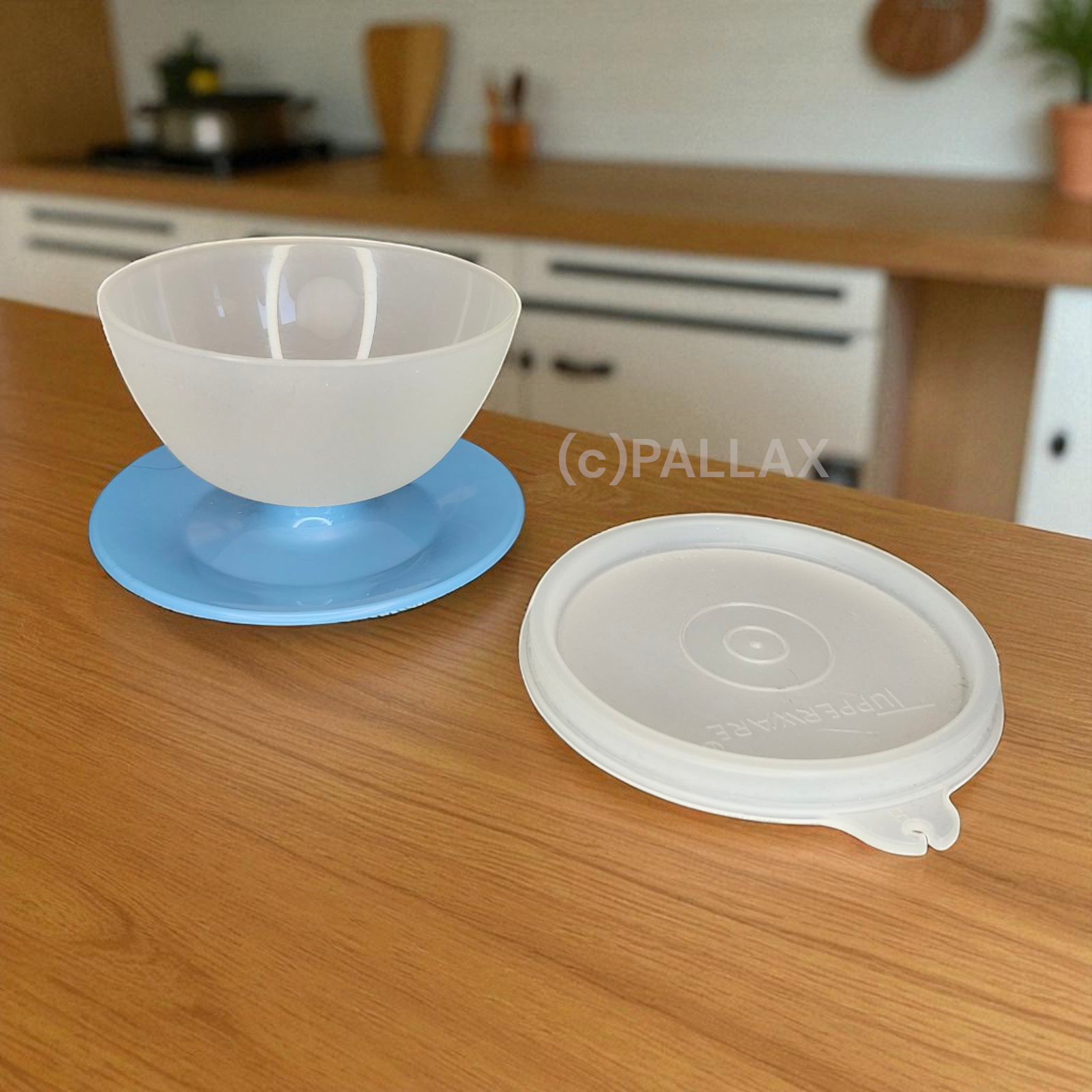 TUPPERWARE VINTAGE DESSERT-SCHÄLCHEN 200 ML MIT DECKEL HELLBLAU