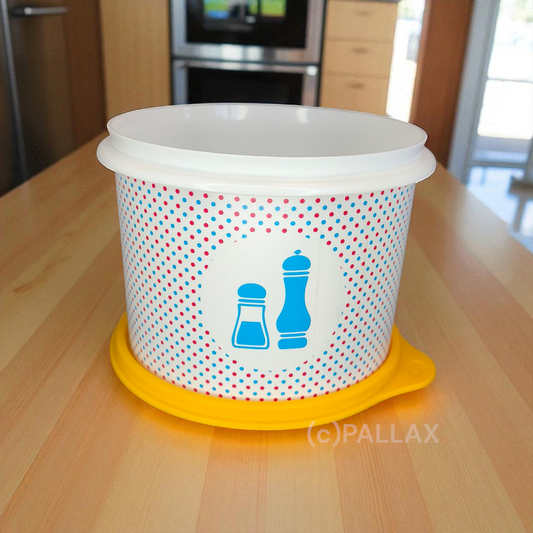 TUPPERWARE VORRATSDOSE 1,1 L MOTIV GEWÜRZ ORANGE WEISS SONDERMODELL