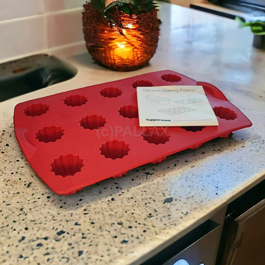 TUPPERWARE SILIKON-FORM MINI-GUGELHUPF-FORM PRALINEN-FORM ROT