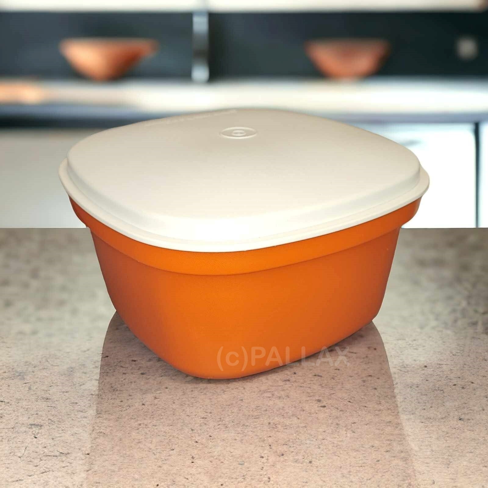 TUPPERWARE C37 SIEB-SERVIERER ORANGE WEISS REIS KOCHEN ÜBERBRÜHEN AUFKOCHEN
