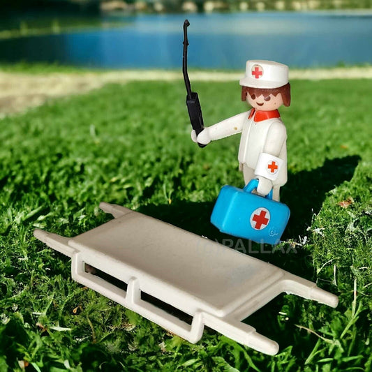 PLAYMOBIL 3361 SANITÄTER MIT TRAGE KLICKY KRANKENHAUS / 1976