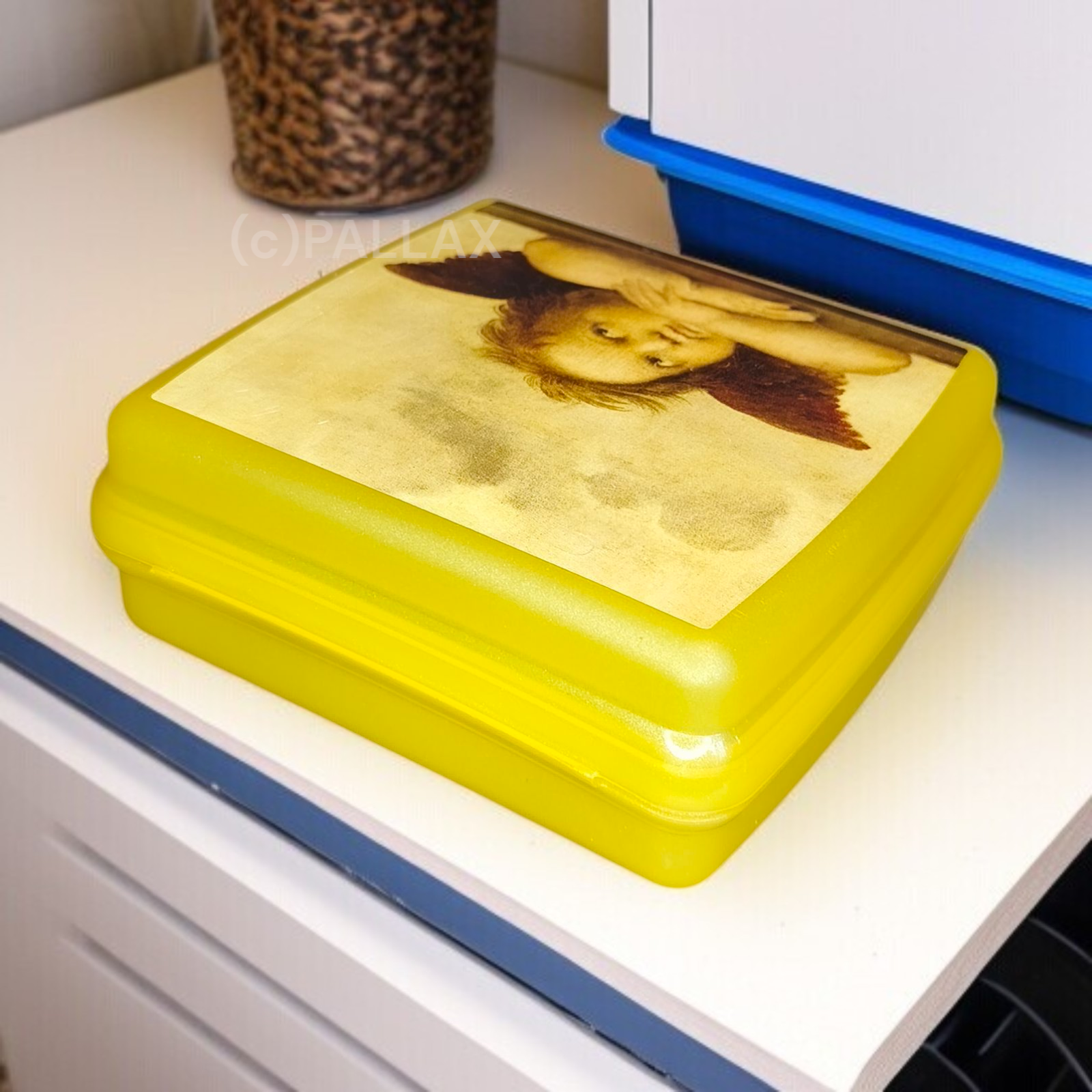 TUPPERWARE A126 SANDWICH-BOX MOTIV ENGEL GELB BROTDOSE VESPERBOX