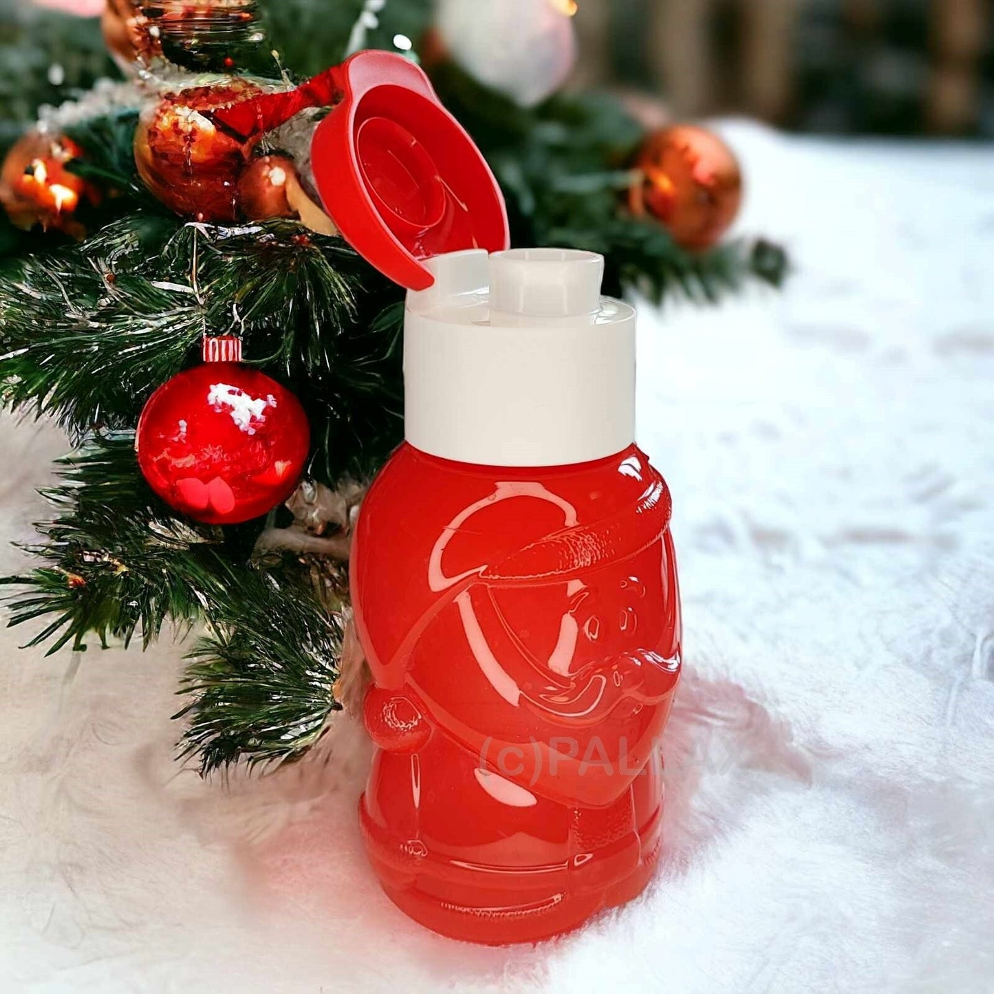 TUPPERWARE C170 ECO EASY KINDER-TRINKFLASCHE WEIHNACHTSMANN 350 ML ROT WEISS
