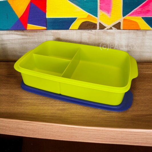 TUPPERWARE A217 PAUSEN-BOX 1,1 L GRÜN BLAU BROTDOSE MIT EINTEILUNG