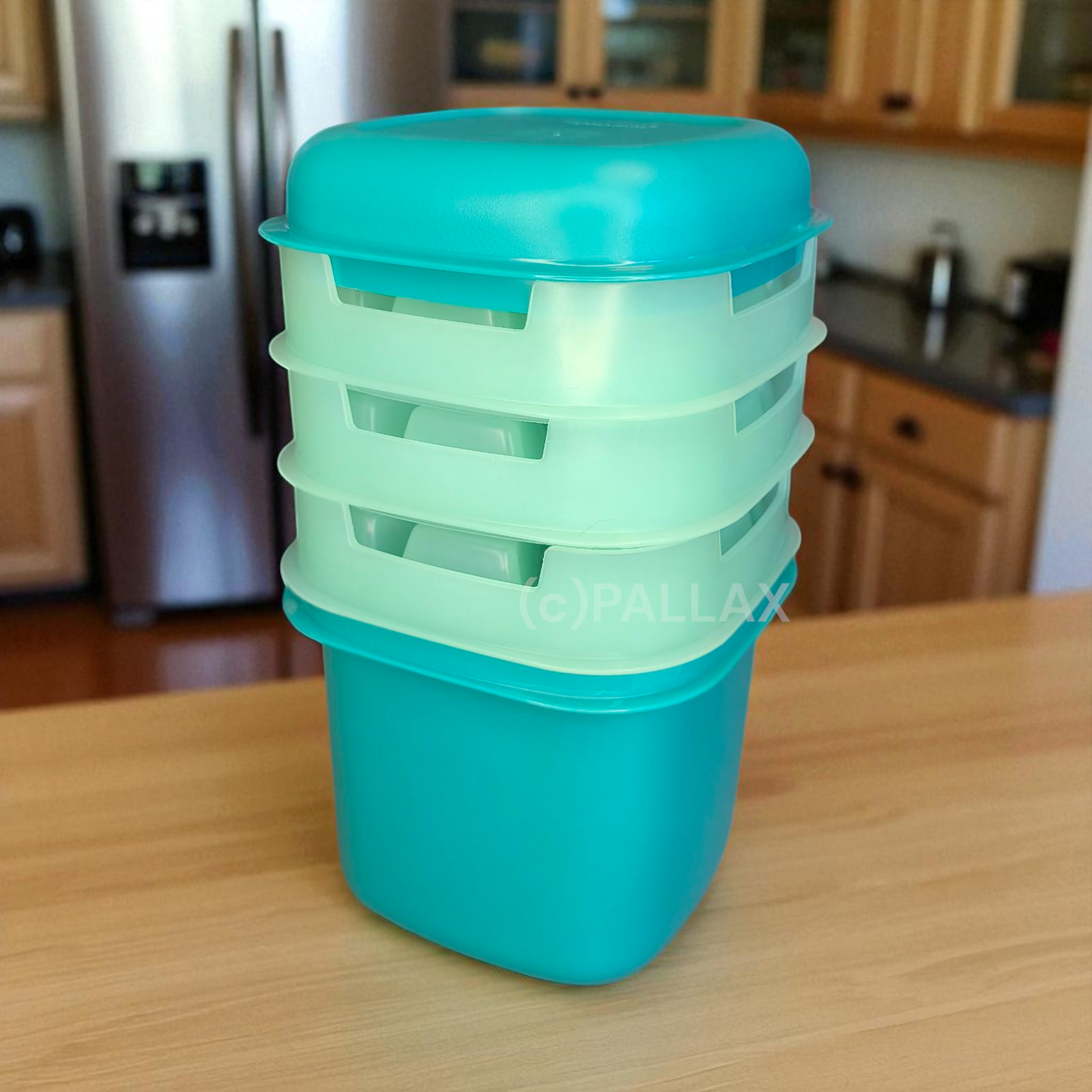 TUPPERWARE D02 EIS-QUICK TÜRKIS EISWÜRFEL-BEREITER BEHÄLTER EISWÜRFELFORM
