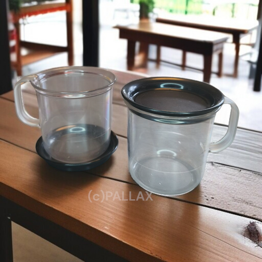 TUPPERWARE C36 NEUE TRINK-PALETTE SCHWARZ TASSEN MIT DECKEL 2x 350 ML