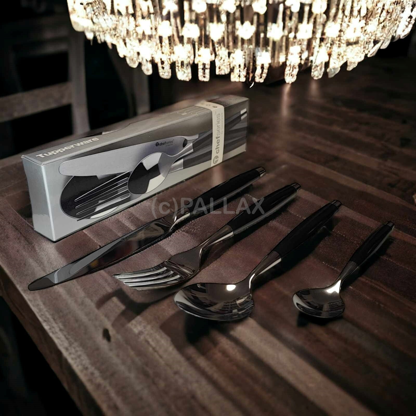 TUPPERWARE C114 CHEF-SERIE BESTECK (4-TEILIG) MESSER GABEL LÖFFEL TEELÖFFEL