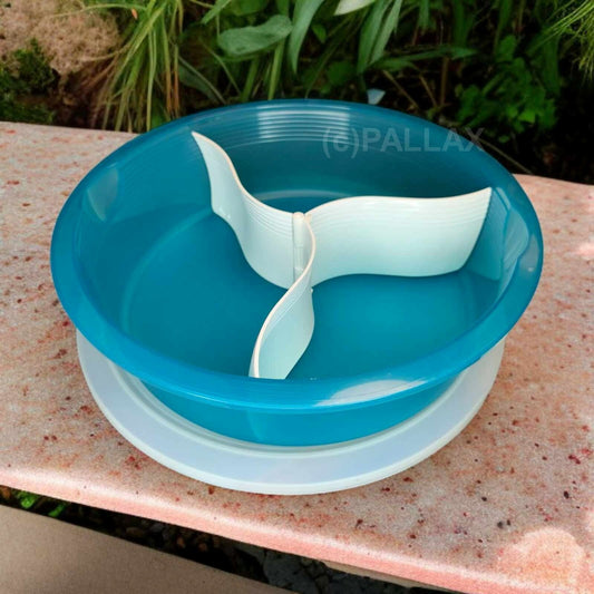 TUPPERWARE U01 FOUR SEASONS SCHÜSSEL 4,0 L MIT  TEILER GRÜN TRANSPARENT
