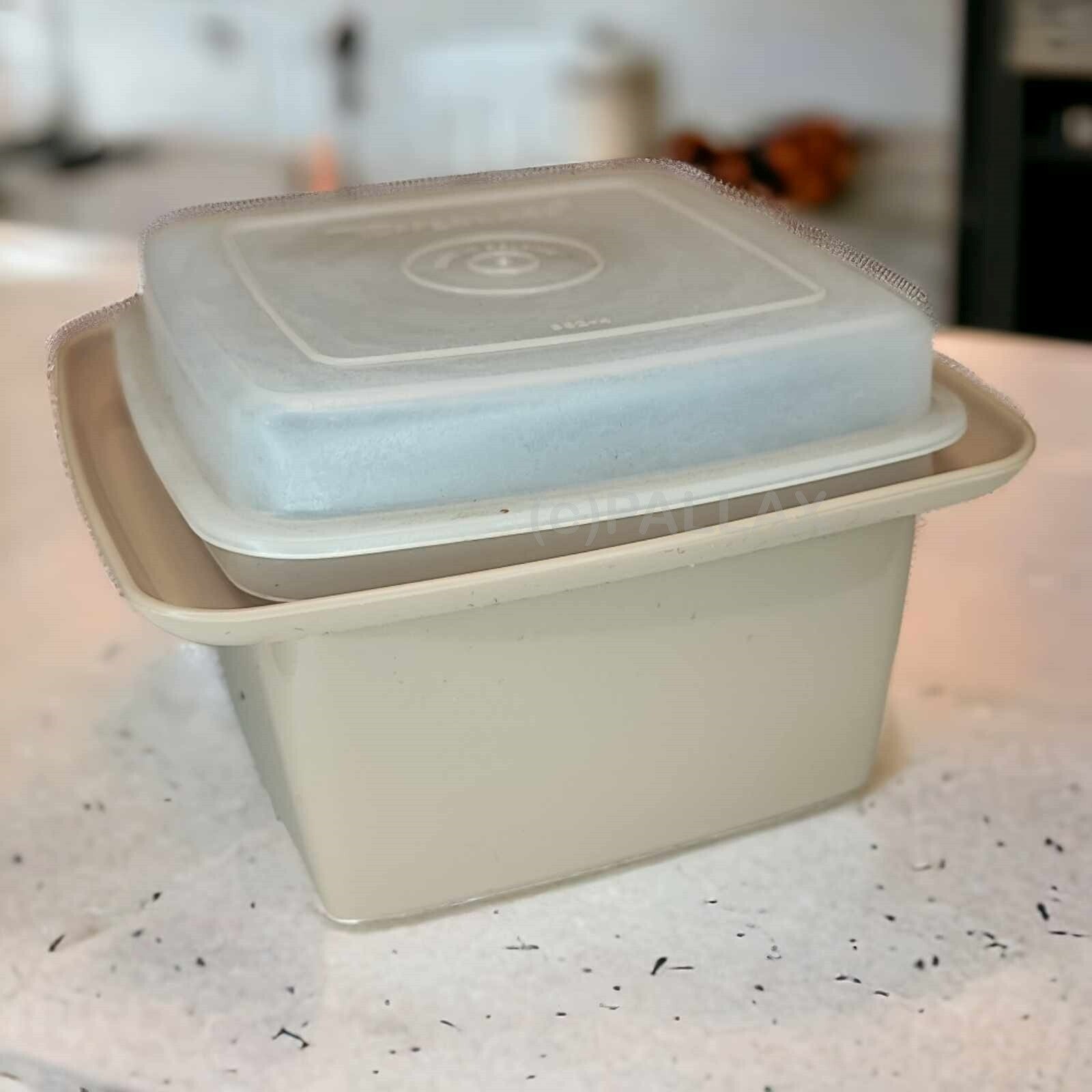 TUPPERWARE VINTAGE MARMELADEN-BEHÄLTER BEIGE KÜHLSCHRANK