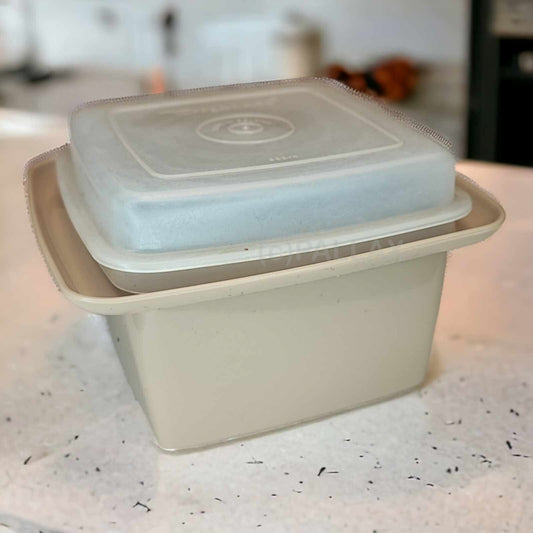 TUPPERWARE VINTAGE MARMELADEN-BEHÄLTER BEIGE KÜHLSCHRANK