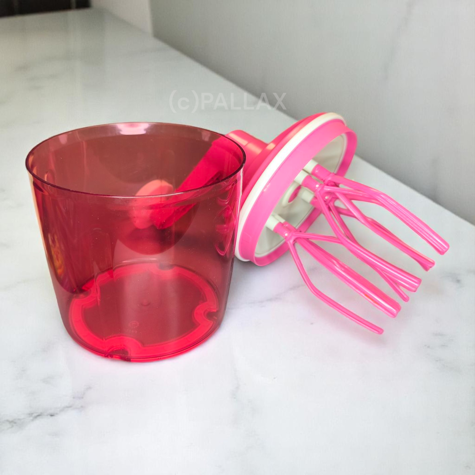 TUPPERWARE D146 SPEEDY-CHEF 1,25 L ROSA EASY-MIX SAHNE RÜHRGERÄT MIXER